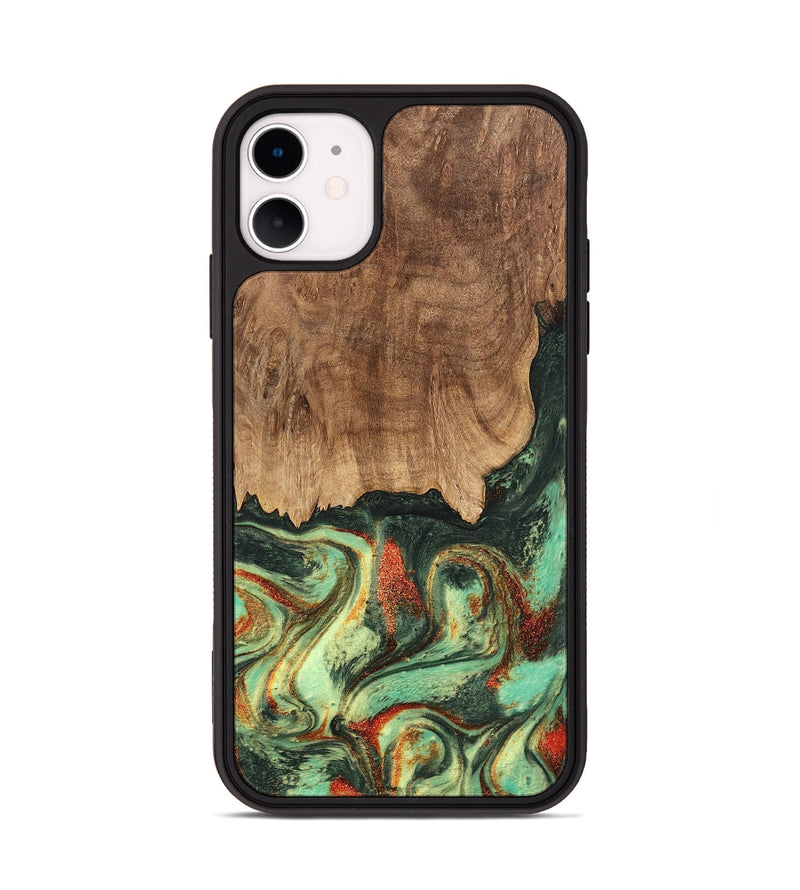 iPhone 11 Wood Phone Case - Taniya (Green, 746895)