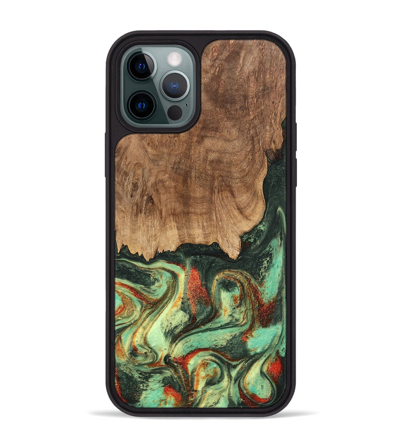 iPhone 12 Pro Max Wood Phone Case - Taniya (Green, 746895)