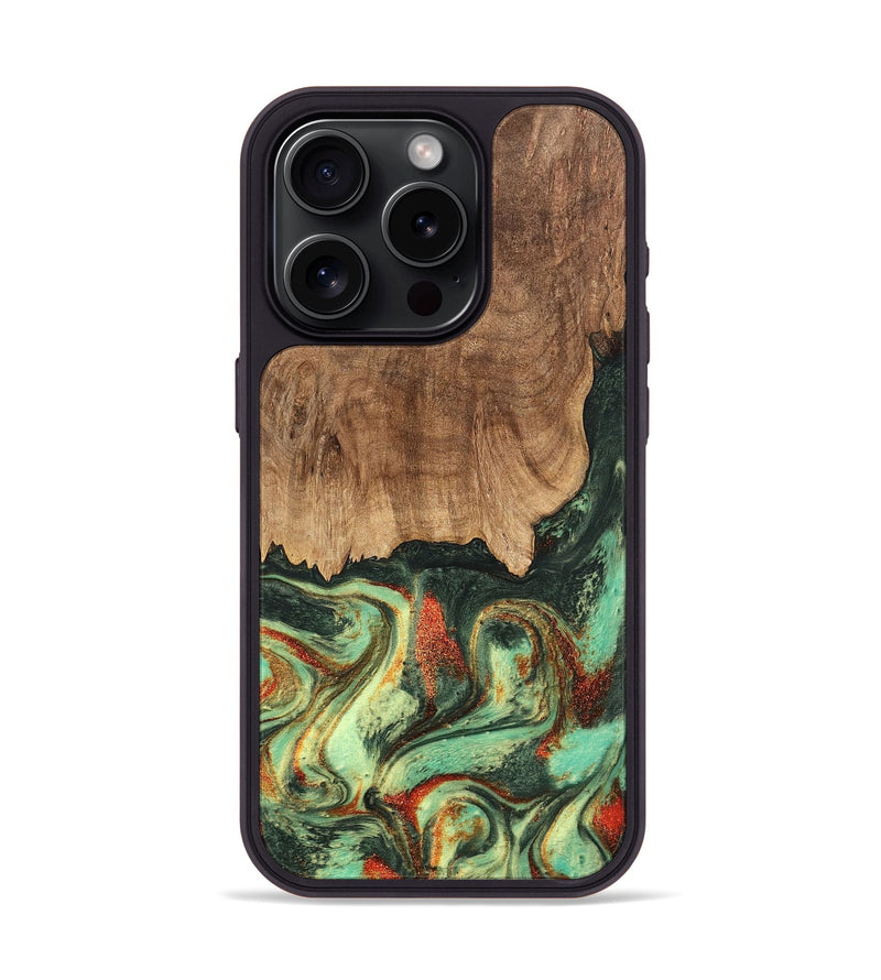 iPhone 15 Pro Wood Phone Case - Taniya (Green, 746895)