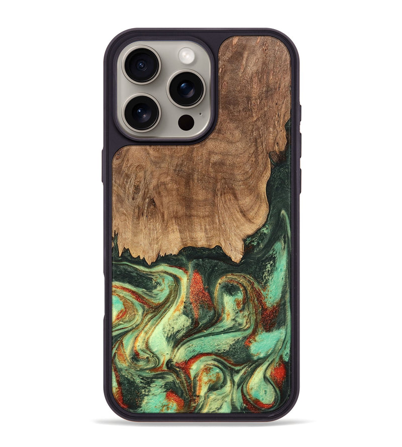 iPhone 16 Pro Max Wood Phone Case - Taniya (Green, 746895)