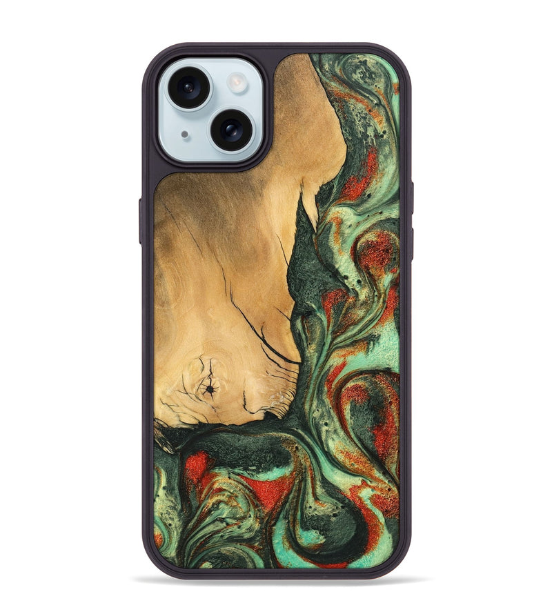 iPhone 15 Plus Wood Phone Case - Zora (Green, 746900)