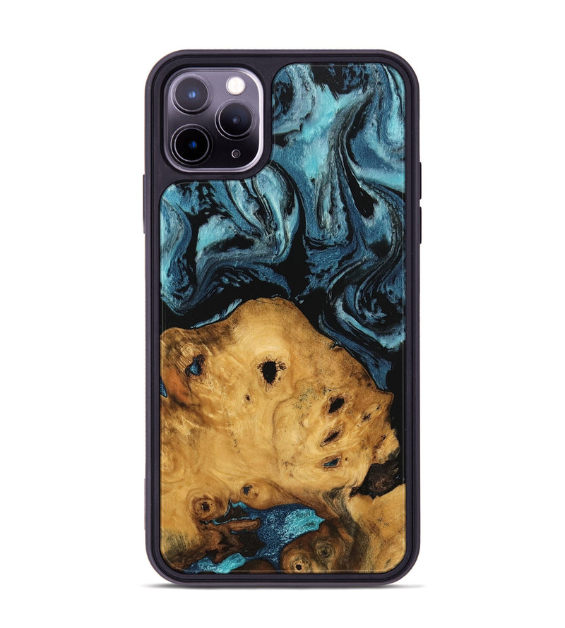 iPhone 11 Pro Max Wood Phone Case - Kamron (Blue, 746938)