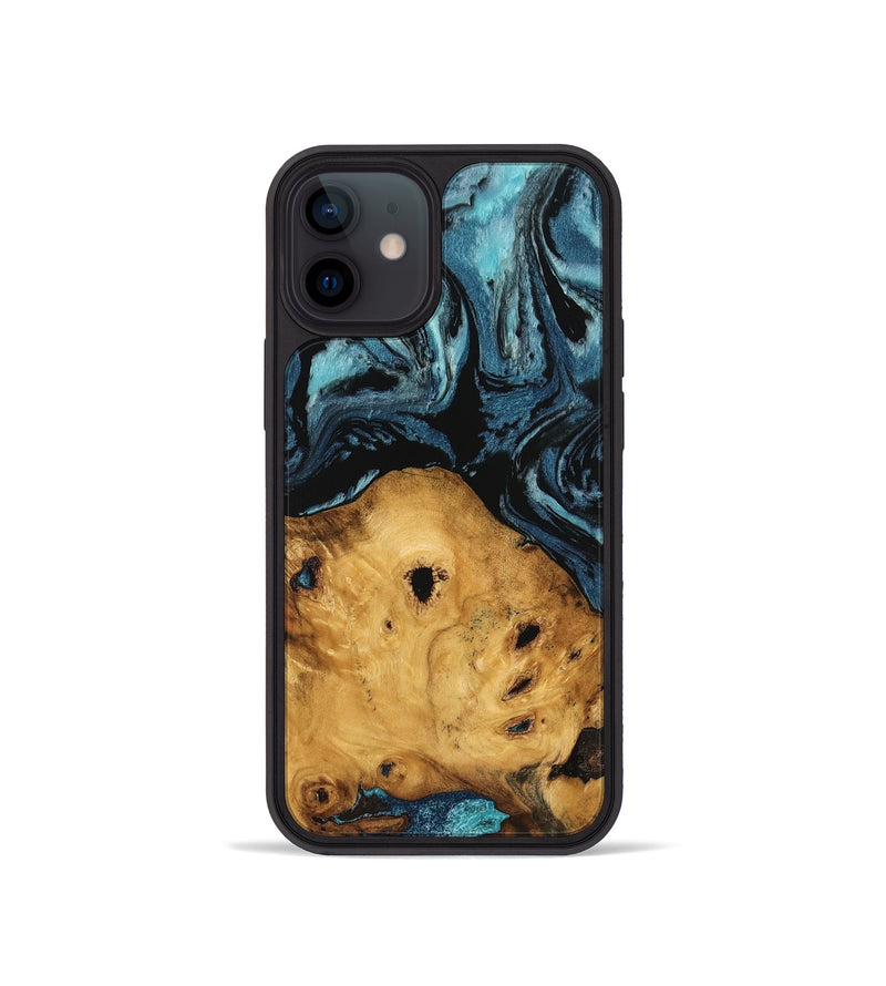 iPhone 12 mini Wood Phone Case - Kamron (Blue, 746938)