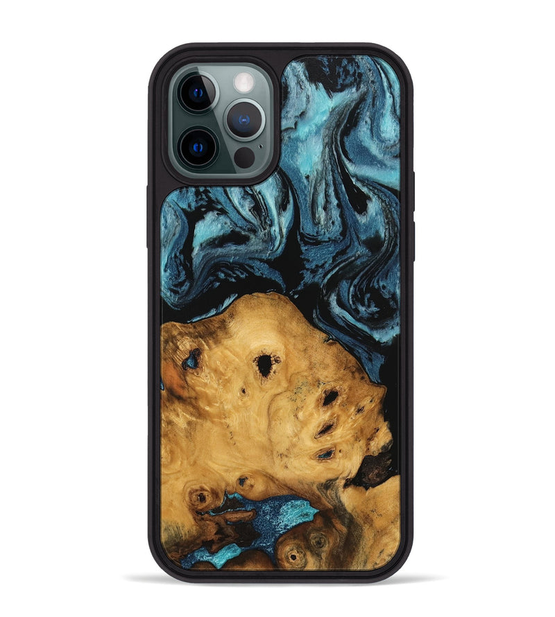 iPhone 12 Pro Max Wood Phone Case - Kamron (Blue, 746938)