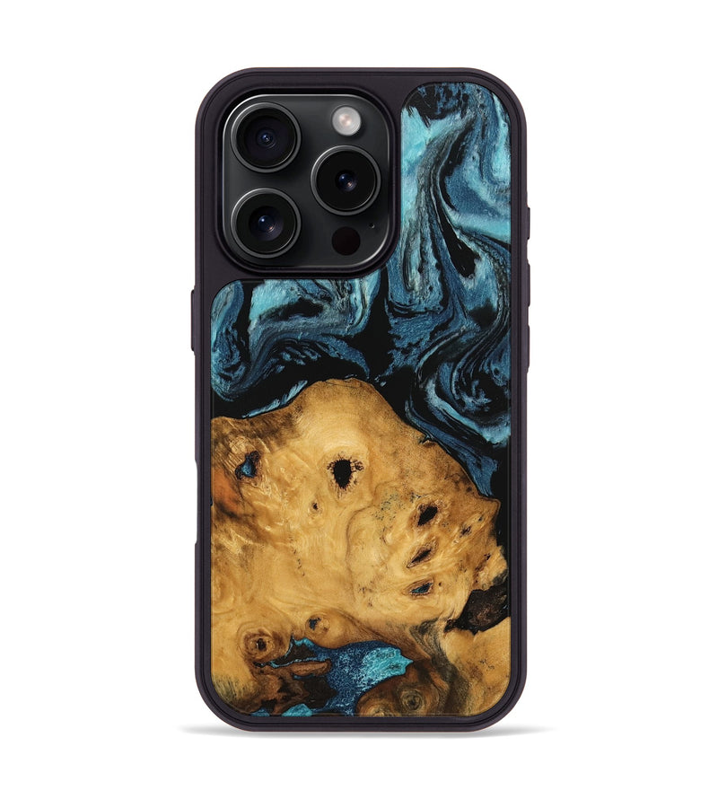 iPhone 16 Pro Wood Phone Case - Kamron (Blue, 746938)