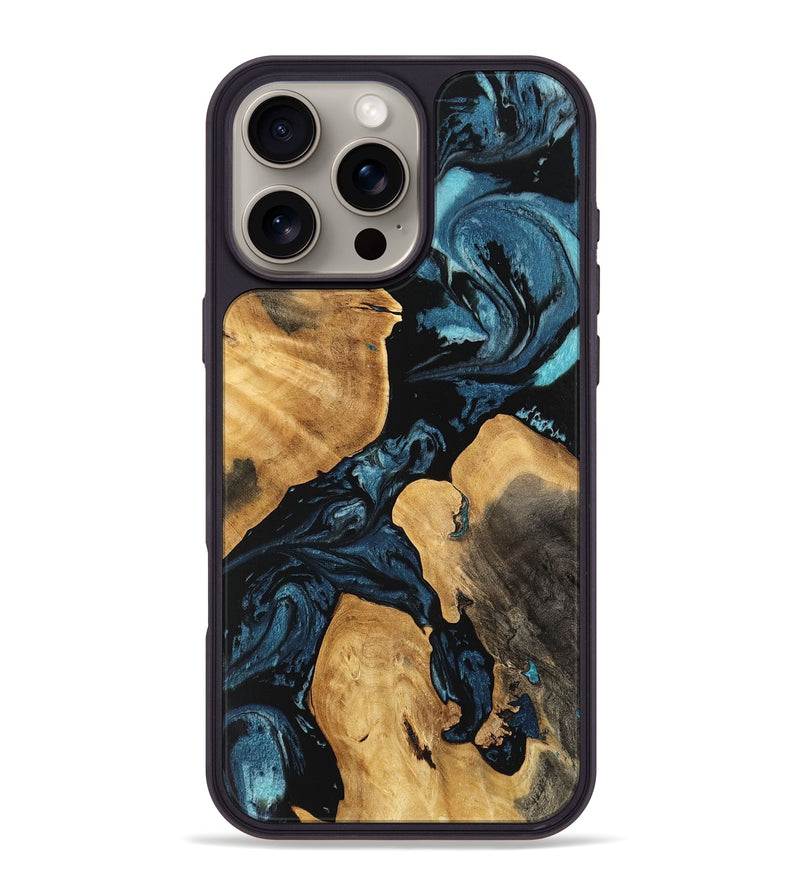 iPhone 16 Pro Max Wood Phone Case - Nannie (Blue, 746940)