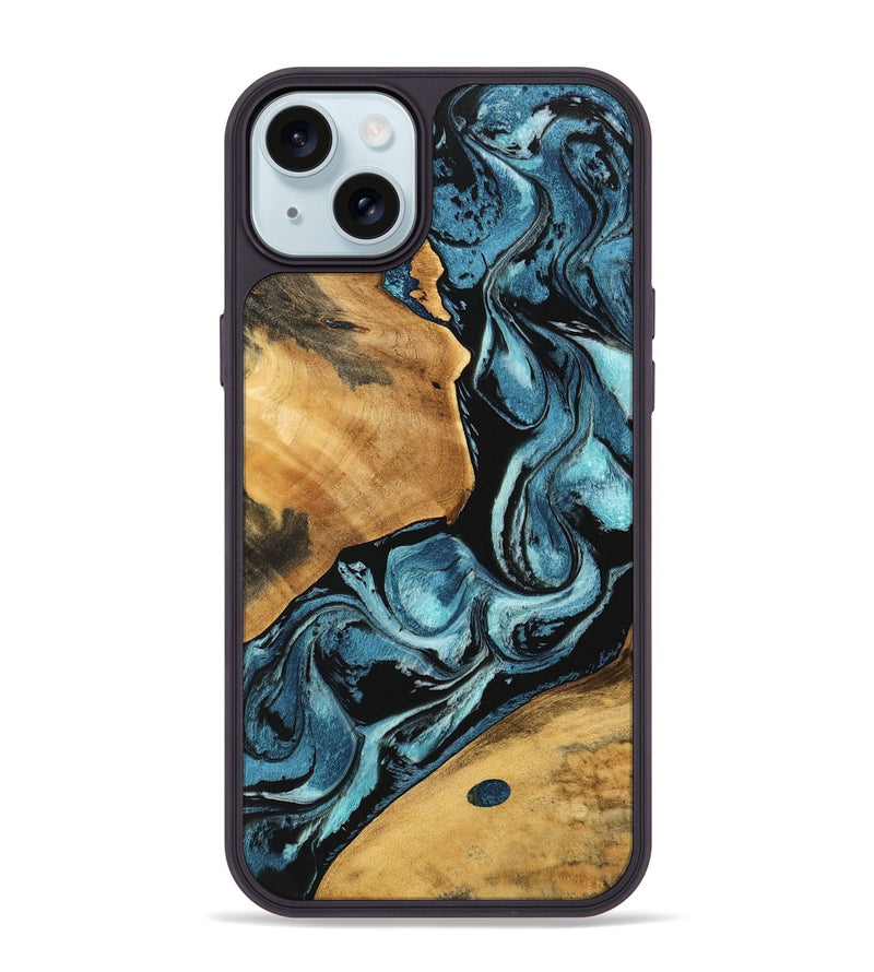 iPhone 15 Plus Wood Phone Case - Verona (Blue, 746944)