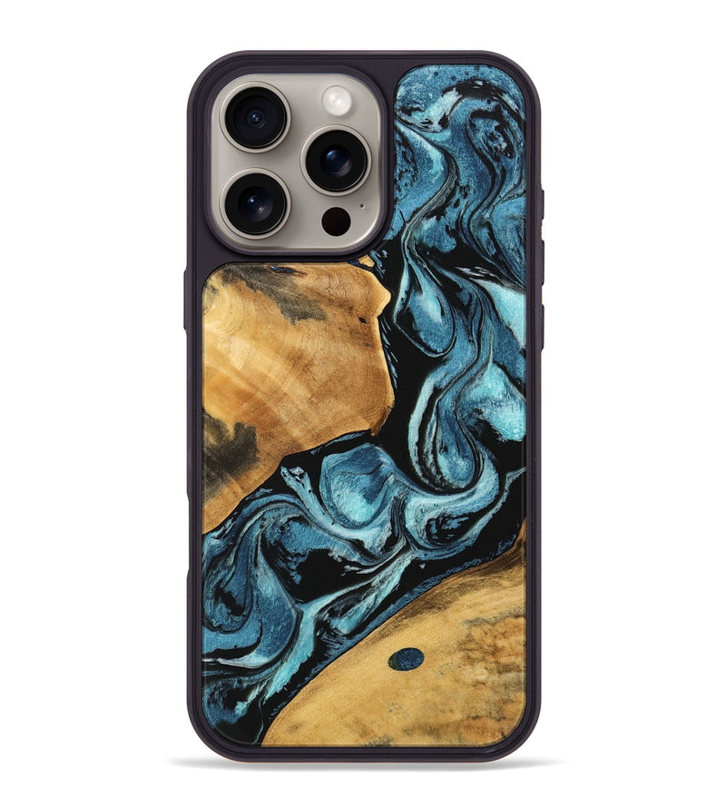 iPhone 16 Pro Max Wood Phone Case - Verona (Blue, 746944)