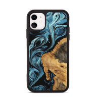 iPhone 11 Wood Phone Case - Cara (Blue, 746946)