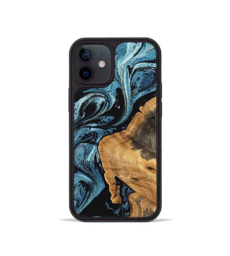 iPhone 12 mini Wood Phone Case - Cara (Blue, 746946)