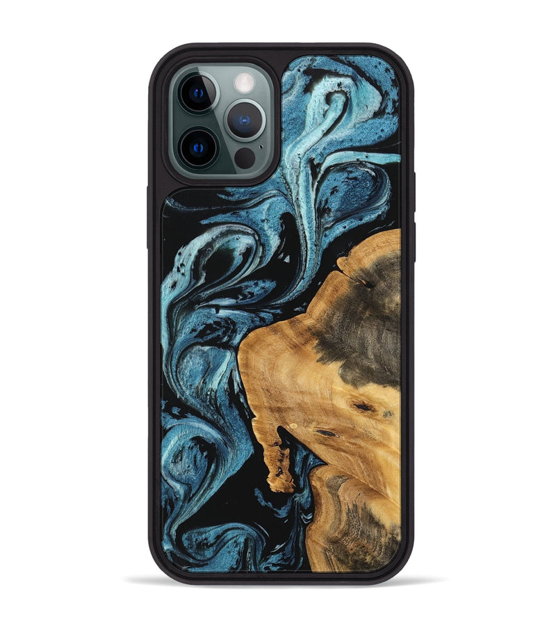 iPhone 12 Pro Max Wood Phone Case - Cara (Blue, 746946)