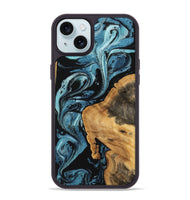 iPhone 15 Plus Wood Phone Case - Cara (Blue, 746946)