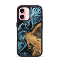 iPhone 16 Wood Phone Case - Cara (Blue, 746946)