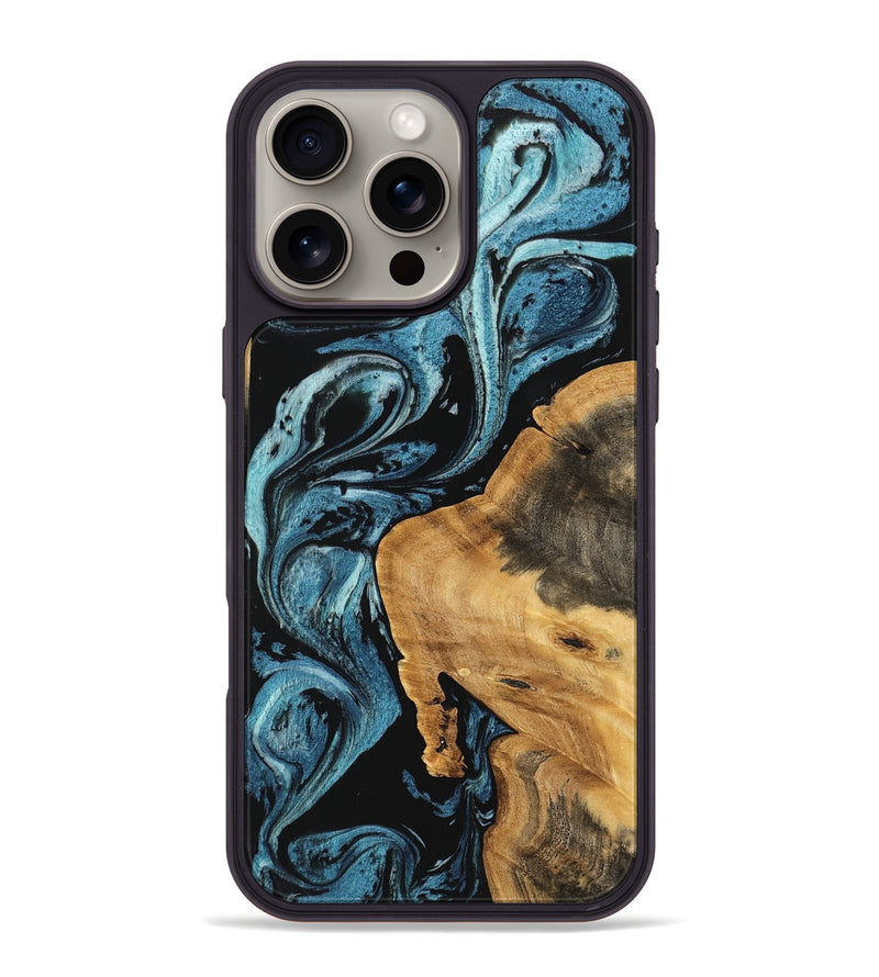 iPhone 16 Pro Max Wood Phone Case - Cara (Blue, 746946)