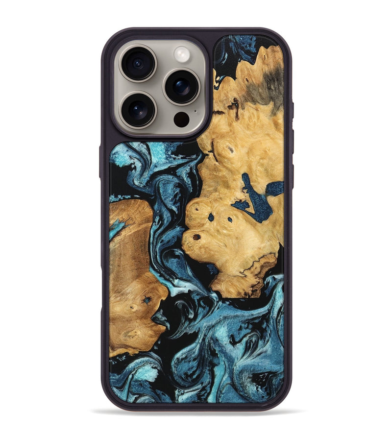 iPhone 16 Pro Max Wood Phone Case - Lyndon (Blue, 746947)