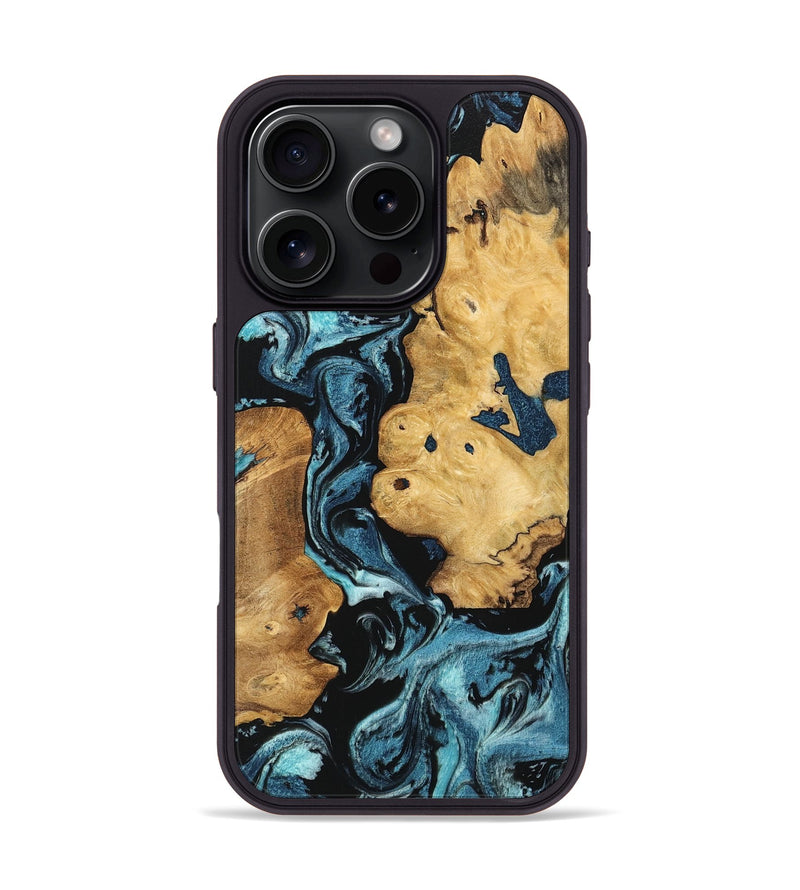 iPhone 16 Pro Wood Phone Case - Lyndon (Blue, 746947)