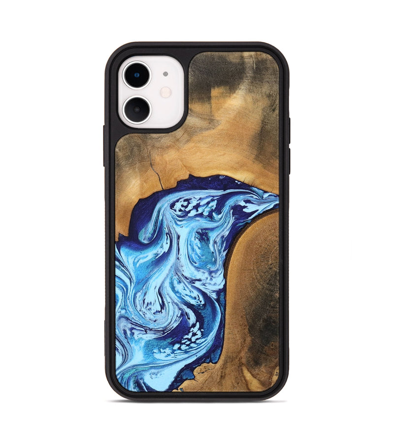 iPhone 11 Wood Phone Case - Al (Blue, 746957)