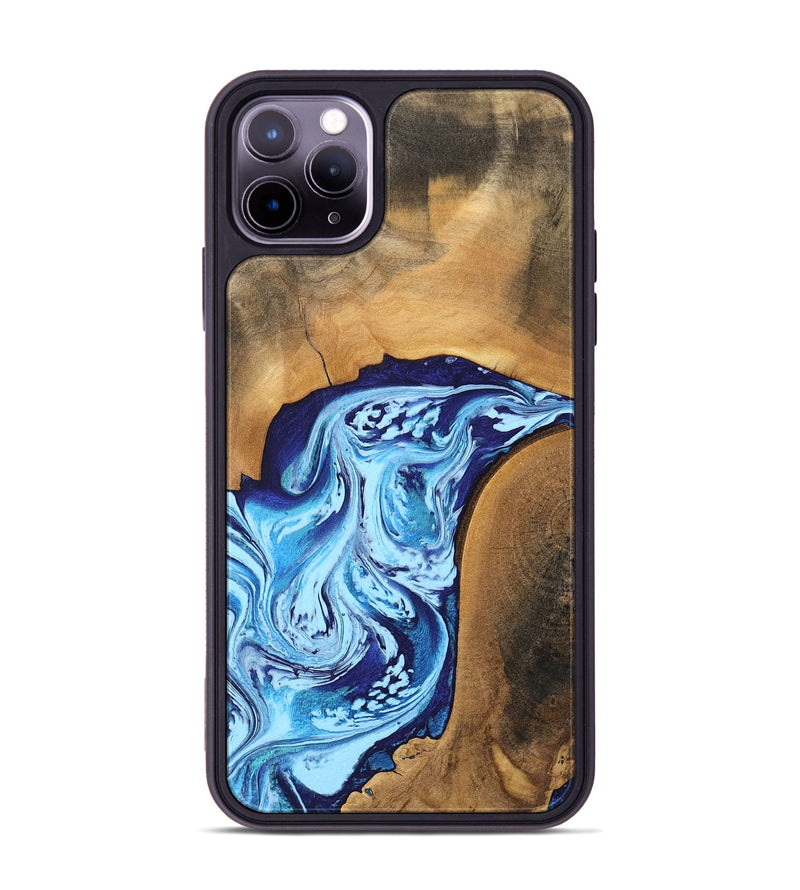 iPhone 11 Pro Max Wood Phone Case - Al (Blue, 746957)