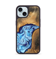 iPhone 15 Wood Phone Case - Al (Blue, 746957)