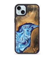 iPhone 15 Plus Wood Phone Case - Al (Blue, 746957)