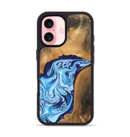 iPhone 16 Wood Phone Case - Al (Blue, 746957)