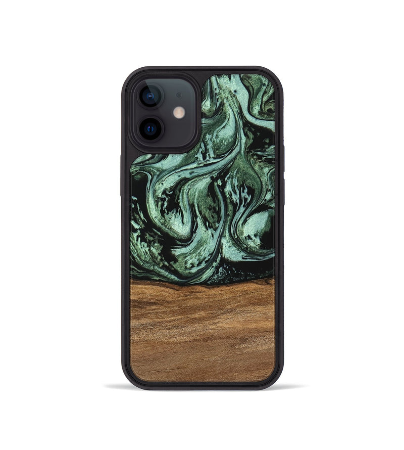 iPhone 12 mini Wood Phone Case - Hester (Green, 746959)