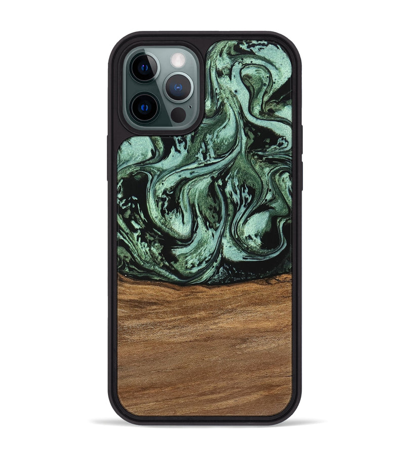 iPhone 12 Pro Max Wood Phone Case - Hester (Green, 746959)