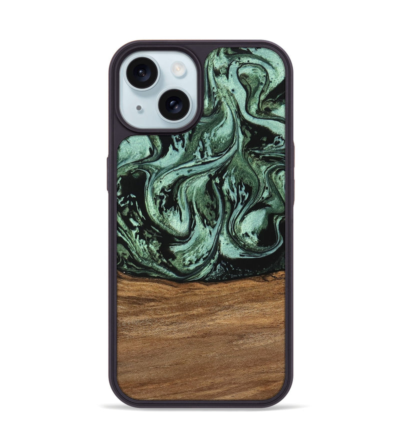 iPhone 15 Wood Phone Case - Hester (Green, 746959)