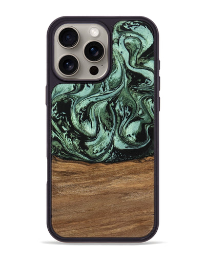 iPhone 16 Pro Max Wood Phone Case - Hester (Green, 746959)