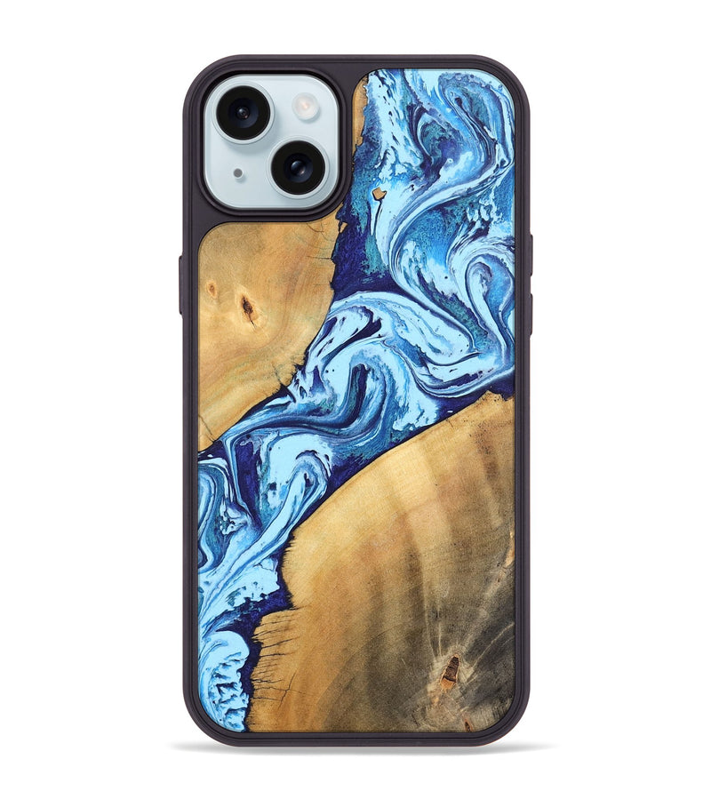 iPhone 15 Plus Wood Phone Case - Tory (Blue, 746961)