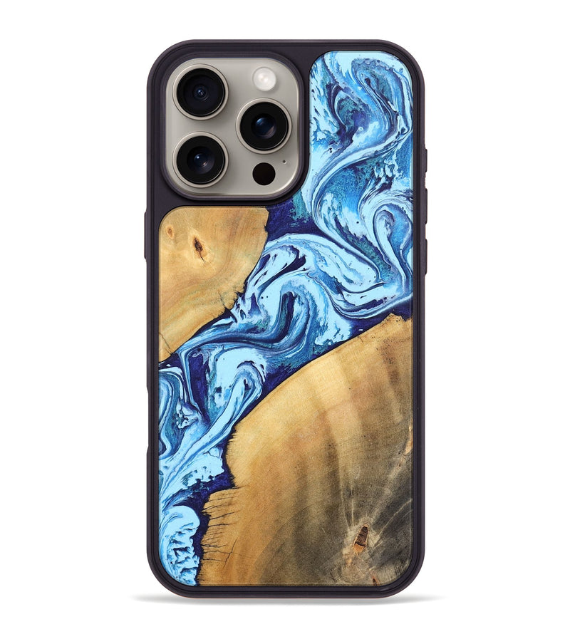 iPhone 16 Pro Max Wood Phone Case - Tory (Blue, 746961)