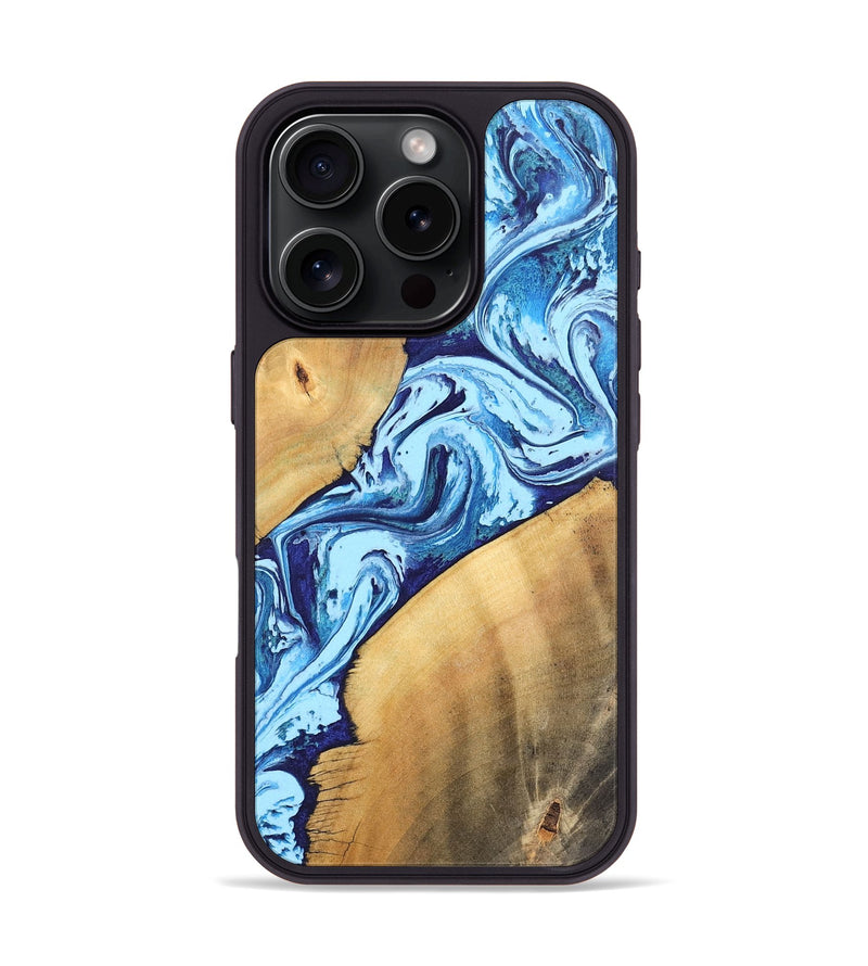 iPhone 16 Pro Wood Phone Case - Tory (Blue, 746961)