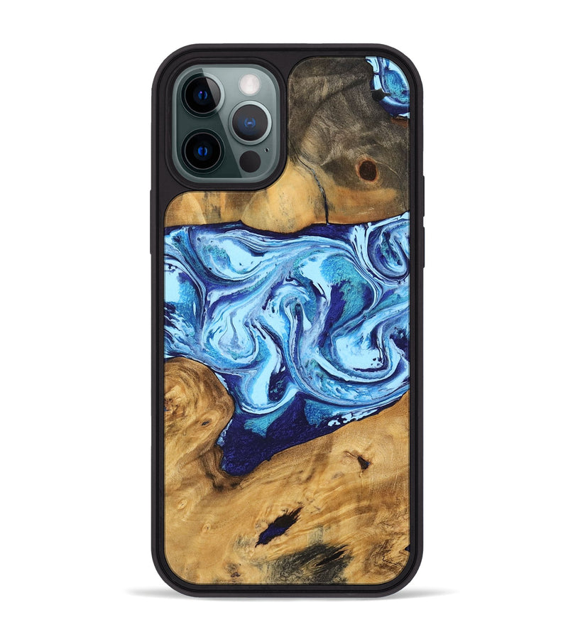 iPhone 12 Pro Max Wood Phone Case - Janiah (Blue, 746963)