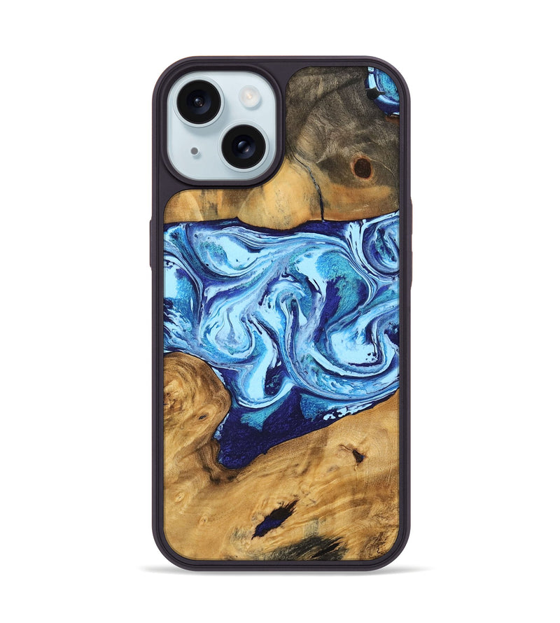 iPhone 15 Wood Phone Case - Janiah (Blue, 746963)