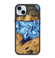 iPhone 15 Plus Wood Phone Case - Janiah (Blue, 746963)