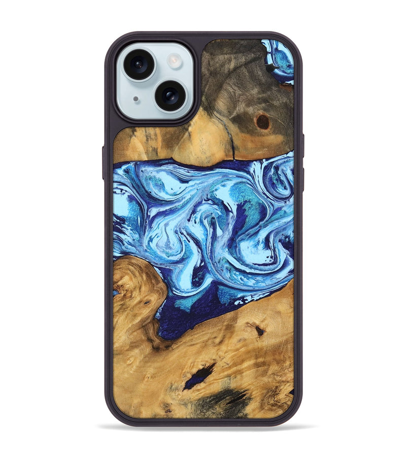 iPhone 15 Plus Wood Phone Case - Janiah (Blue, 746963)