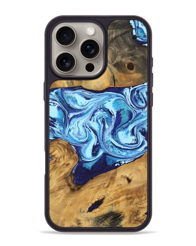 iPhone 16 Pro Max Wood Phone Case - Janiah (Blue, 746963)