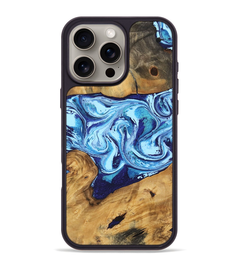 iPhone 16 Pro Max Wood Phone Case - Janiah (Blue, 746963)