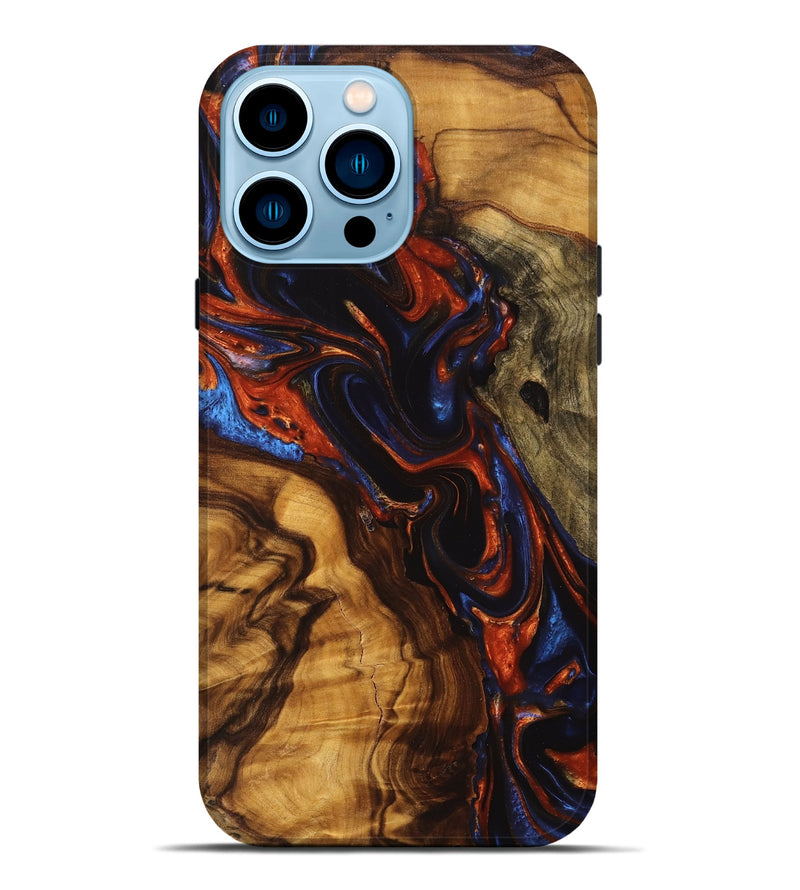 iPhone 14 Pro Max Wood Live Edge Phone Case - Zaria (Red, 746968)