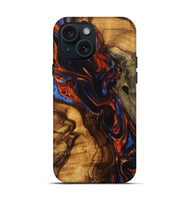 iPhone 15 Wood Live Edge Phone Case - Zaria (Red, 746968)