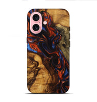 iPhone 16 Wood Live Edge Phone Case - Zaria (Red, 746968)