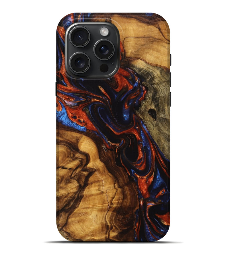 iPhone 16 Pro Max Wood Live Edge Phone Case - Zaria (Red, 746968)