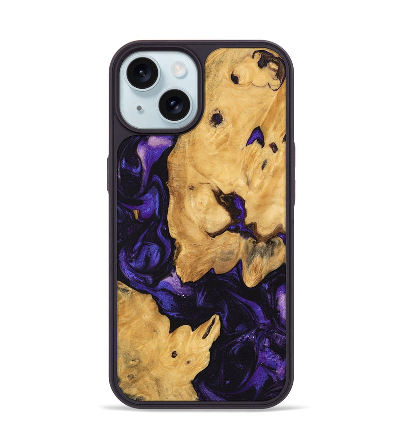 iPhone 15 Wood Phone Case - Ayana (Purple, 747177)