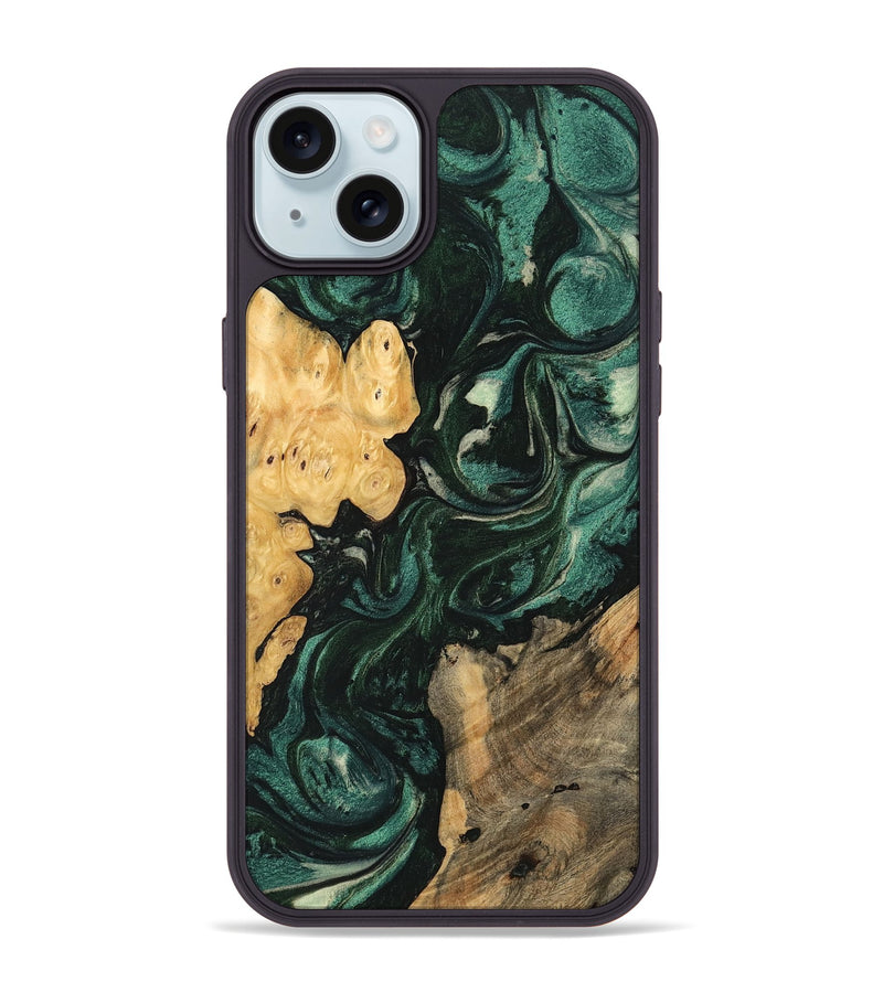 iPhone 15 Plus Wood Phone Case - Mario (Green, 747178)