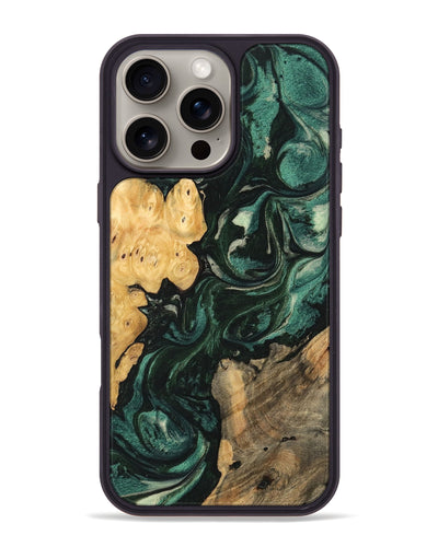 iPhone 16 Pro Max Wood Phone Case - Mario (Green, 747178)