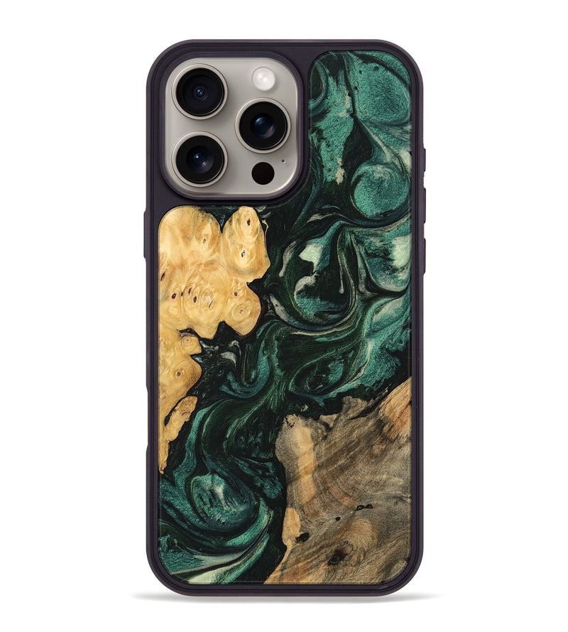 iPhone 16 Pro Max Wood Phone Case - Mario (Green, 747178)