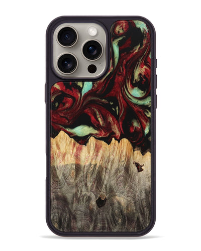 iPhone 16 Pro Max Wood Phone Case - Junious (Red, 747182)