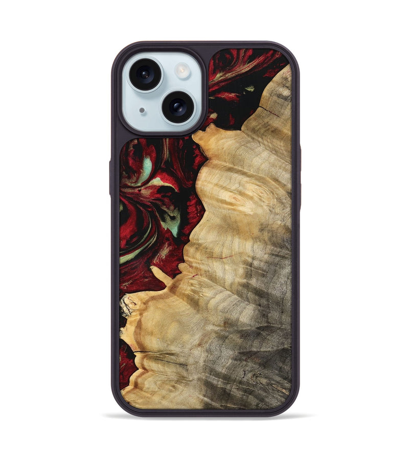 iPhone 15 Wood Phone Case - Lyda (Red, 747183)