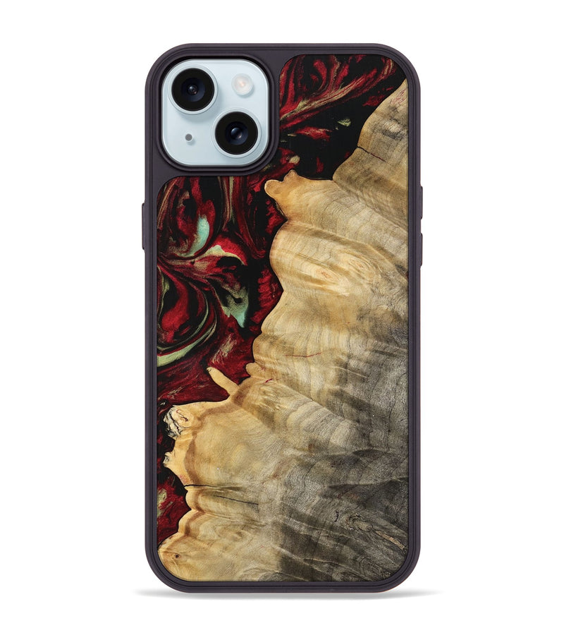 iPhone 15 Plus Wood Phone Case - Lyda (Red, 747183)