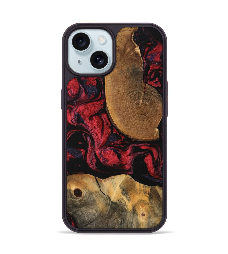 iPhone 15 Wood Phone Case - Vivien (Red, 747185)